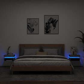 vidaXL Nightstand with LED Lighting 2 pcs Concrete Grey 40x39x48.5cm 836791