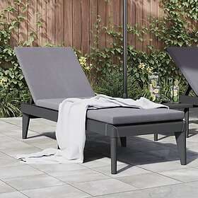vidaXL Sunbed med dyna antracit 186x60x29 cm PP 364223