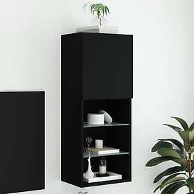 vidaXL TV Stand med LED-belysning svart 40.5x30x102 cm 837058