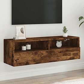 vidaXL Väggmonterad TV Stand rökfärgad ek 100x30x30 cm konstruerat trä 836890