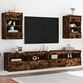 vidaXL Väggmonterade TV Standar LED 2 st rökfärgad ek 40x30x60.5 cm 837087
