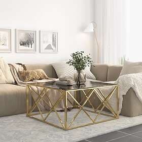 vidaXL Soffbord guld rostfritt stål och härdat glas 349980