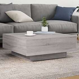 vidaXL Soffbord med LED grå sonoma 80x80x31 cm 836593
