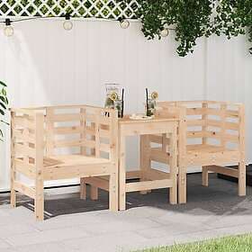 vidaXL Trädgårdsstolar 2 st 61.5x53x71 cm massiv furu 825128