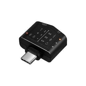 LogiLink USB 3.2 audio adapter with EQ USB-C/M to 3.5 mm/F PD black