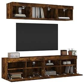 vidaXL TV Stand 5 delar LED rökfärgad ek konstruerat trä 3216722
