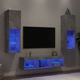 vidaXL TV Stand 5 delar LED betonggrå konstruerat trä 3216607