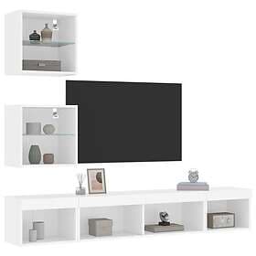 vidaXL TV Stand 5 delar LED vit konstruerat trä 3216697