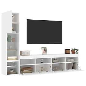 vidaXL TV Stand 4 delar LED vit konstruerat trä 3216711