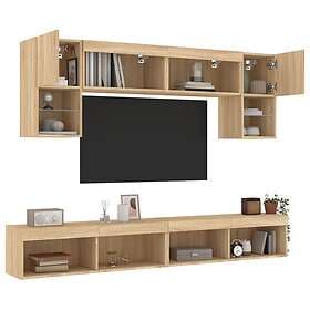 vidaXL TV Stand 6 delar LED sonoma-ek konstruerat trä 3216706