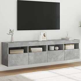 vidaXL Väggmonterad TV Stand LED 2 st betonggrå 80x30x40 cm 837204