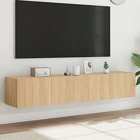 vidaXL Väggmonterad TV Stand LED 2 st sonoma-ek 80x35x31 cm 837286