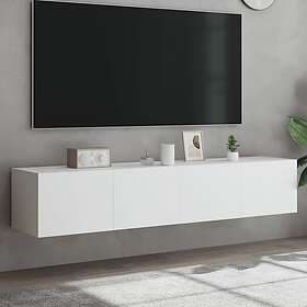 vidaXL Väggmonterad TV Stand LED 2 st vit 80x35x31 cm 837282