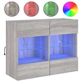 vidaXL Väggmonterad TV Stand LED grå sonoma 78.5x30x60.5 cm 837104