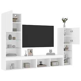 vidaXL TV Stand 4 delar LED vit konstruerat trä 3216654