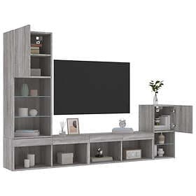 vidaXL TV Stand 4 delar LED grå sonoma konstruerat trä 3216666