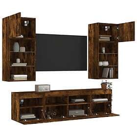vidaXL TV Stand 5 delar LED rökfärgad ek konstruerat trä 3216747