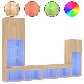 vidaXL TV Stand 4 delar LED sonoma-ek konstruerat trä 3216649