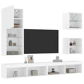 vidaXL TV Stand 5 delar LED vit konstruerat trä 3216675