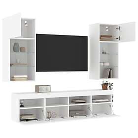 vidaXL TV Stand 5 delar LED vit konstruerat trä 3216743