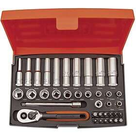 Bahco SL25L Socket Wrench Set 1/4" Long Sockets 37pcs