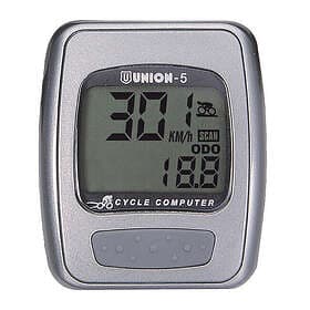 Union Basic 8 Functions Cycling Computer With Cable Grey