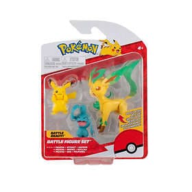 Pokémon Battle Figure 3-Pack Pikachu, Wyanaut, Leafe