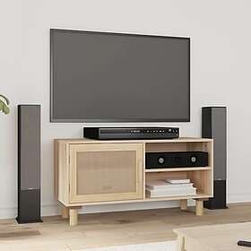 vidaXL TV Stand Brun 80x30x40 cm massiv furu och naturlig rotting 345614