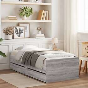 vidaXL Bed Frame med lådor grå sonoma 90x200 cm 3207348