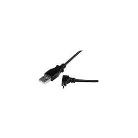 Black StarTech.com 1m Micro USB Cable Cord A to Up Angle Micro B Up Angled Micro