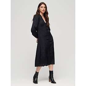 Superdry Lace Trim Long Sleeve Midi Dress