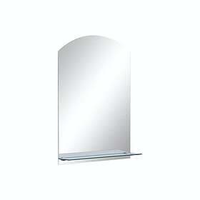 Be Basic Mirror med Hylla Oval Väggspegel hylla 40x60 cm härdat glas 1239581