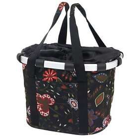 KLICKfix Bikebasket svart med blomstermotiv