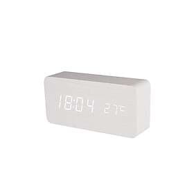 Northix Digital LED Alarm Clock i Trädesign Vit