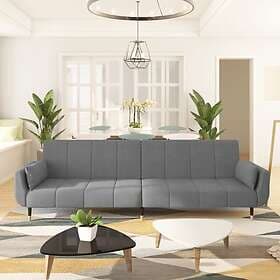 vidaXL Sofabed 2-seater with two cushions light grey velvet