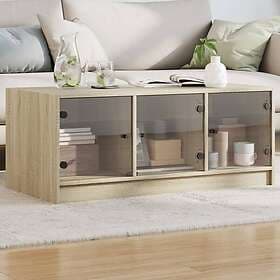 vidaXL Soffbord med glasdörrar sonoma-ek 102x50x42 cm 836415