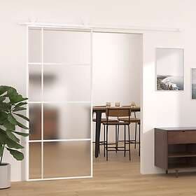 vidaXL Sliding Door frostat ESG-glass och aluminium 90x205 cm vit 151685