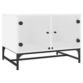 vidaXL Soffbord med glasdörrar vit 68.5x50x50 cm 836539