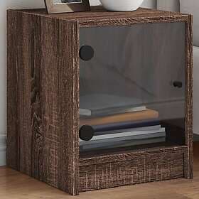 vidaXL Sängskåp med glasdörrar 2 st brun ek 35x37x42 cm 836356