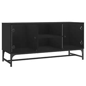 vidaXL TV Stand med glasdörrar svart 102x37x50 cm 836533