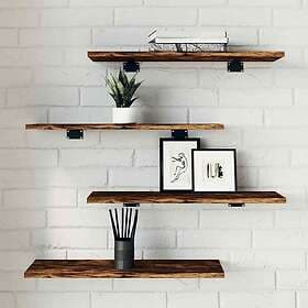 vidaXL Vägghyllor 4 st rökfärgad ek 60x20x1,5 cm konstruerat trä 838231