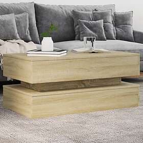 vidaXL Soffbord med LED sonoma-ek 90x50x40 cm 839863