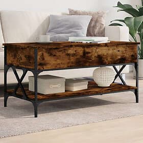 vidaXL Soffbord rökfärgad ek 100x50x50 cm konstruerat trä och metall 845358