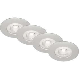 Briloner Downlight 4x4,9W krom-matt IP44