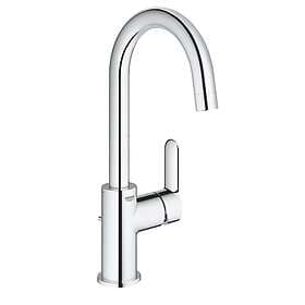 Grohe Bau Edge servantbatteri Med bunnventil, Krom 23760000