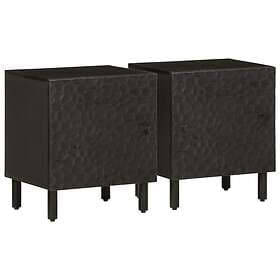 vidaXL Nightstand 2 pcs Black 40x33x46cm Solid Mango Wood 356816