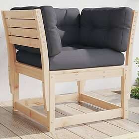 vidaXL Armchair for garden with armrests and cushions 83x73x78 cm solid pinewood