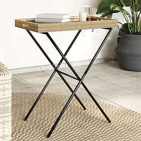 vidaXL Folding Tray Table 65x40x75 cm synthetic rattan
