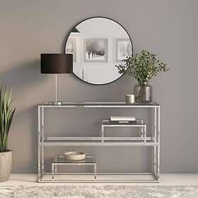 vidaXL Konsolbord silver rostfritt stål och härdat glas 350001
