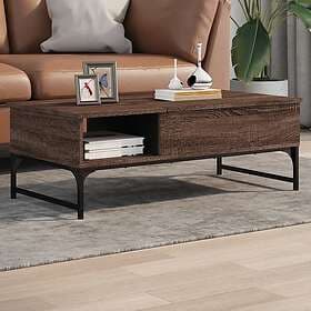 vidaXL Soffbord brun ek 100x50x35 cm konstruerat trä och metall 845395